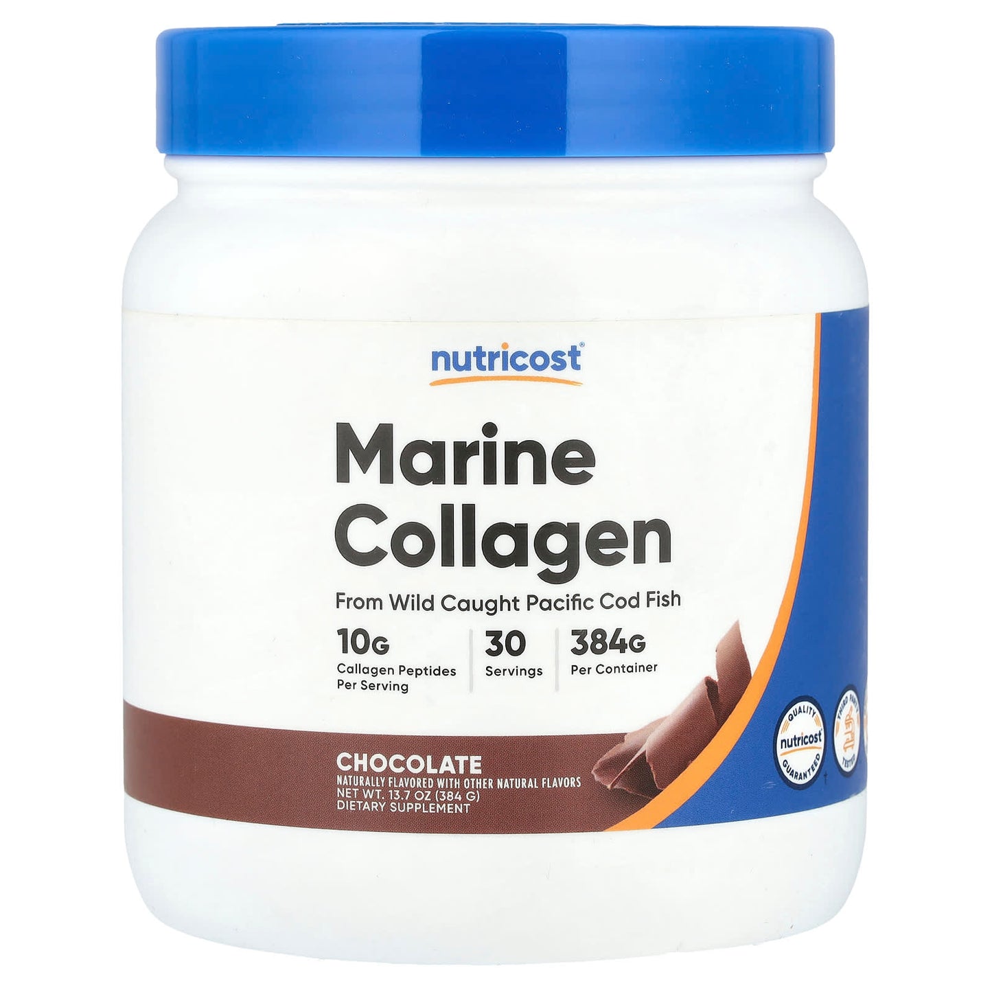 Nutricost, Marine Collagen, Chocolate, 13.7 oz (384 g) - Image 1
