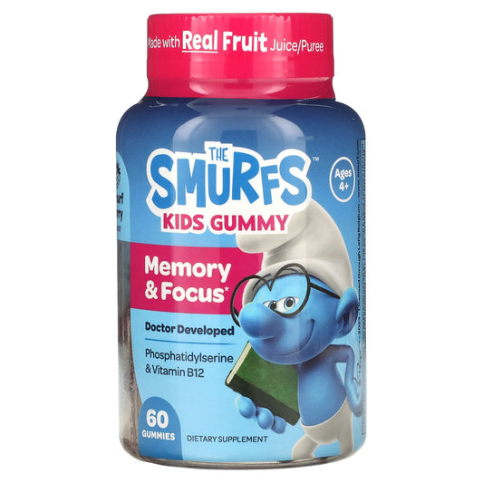 The Smurfs, Kids Gummy, Memory & Focus, Ages 4+, Smurf Berry, 60 Gummies - Image 1