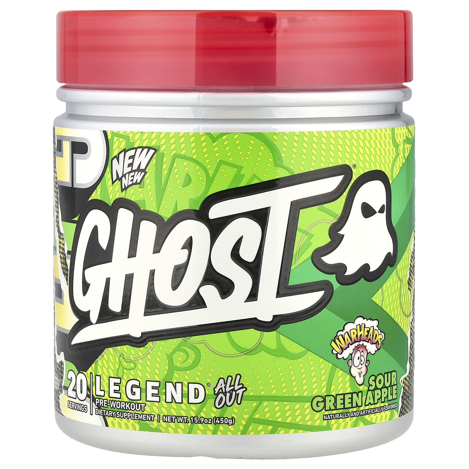 Ghost Legend Pre-Workout - Sour Green Apple, Energy & Endurance - Image 1