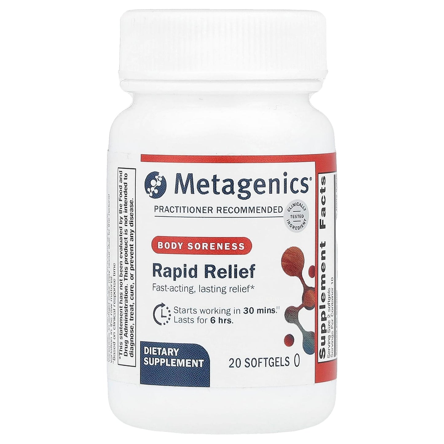 Metagenics, Rapid Relief, Body Soreness , 20 Softgels - Image 1