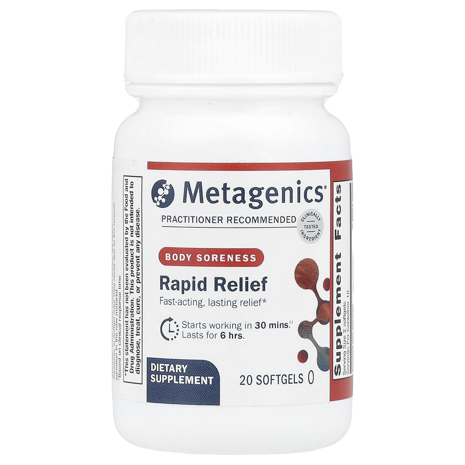 Metagenics, Rapid Relief, Body Soreness , 20 Softgels - Image 1