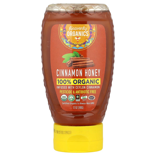 Heavenly Organics USDA Organic Cinnamon Honey 12 oz - Image 1