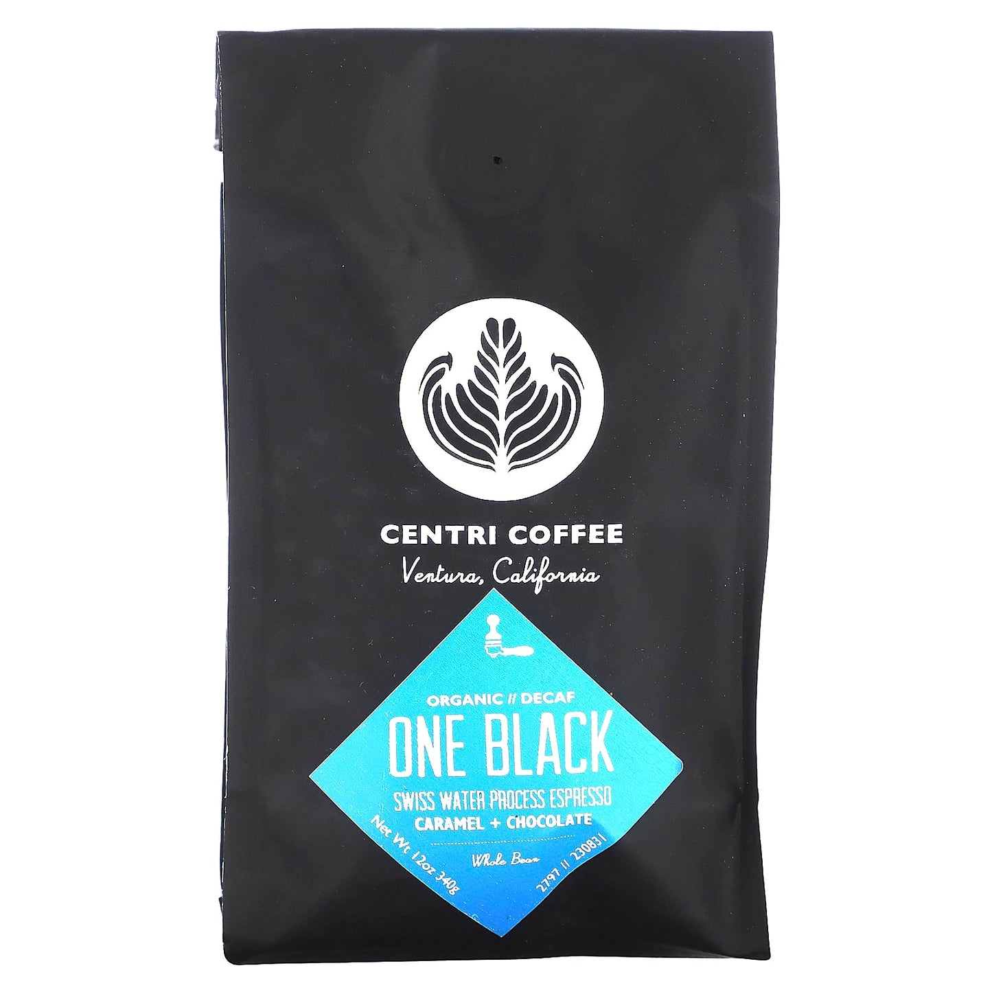 Decaf Organic Coffee, Caramel & Chocolate, Whole Bean, 12 oz by Centri Coffee - Image 1