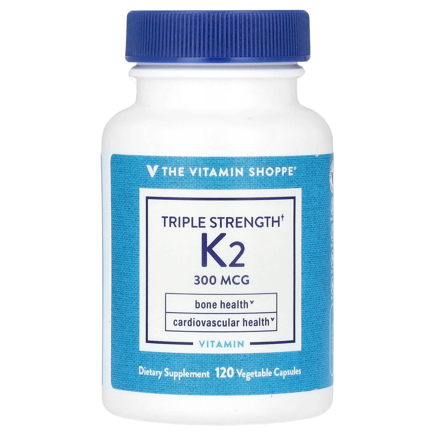 The Vitamin Shoppe, Triple Strength Vitamin K2, 300 mcg, 120 Vegetable Capsules - Image 1