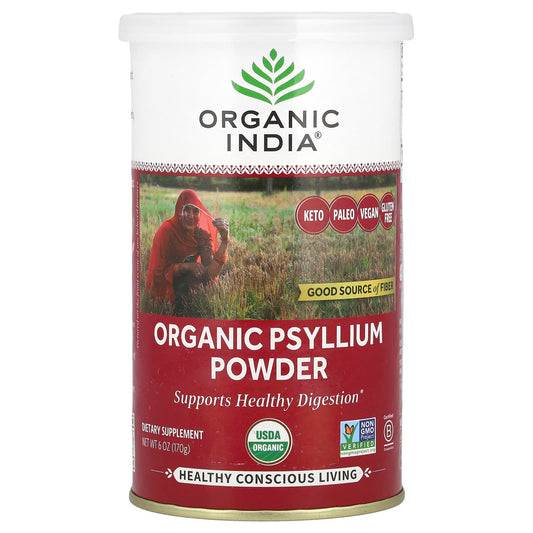 Organic India, Organic Psyllium Powder, 6 oz (170 g) - Image 1