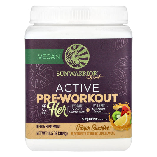 Sunwarrior, Sport, Active Pre-Workout For Her, Citrus Sunrise, 13.5 oz (384 g) - Image 1