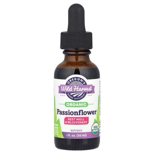 Oregon's Wild Harvest, Organic Passionflower Extract, 1 fl oz (30 ml) (250 mg per Serving) - Image 1