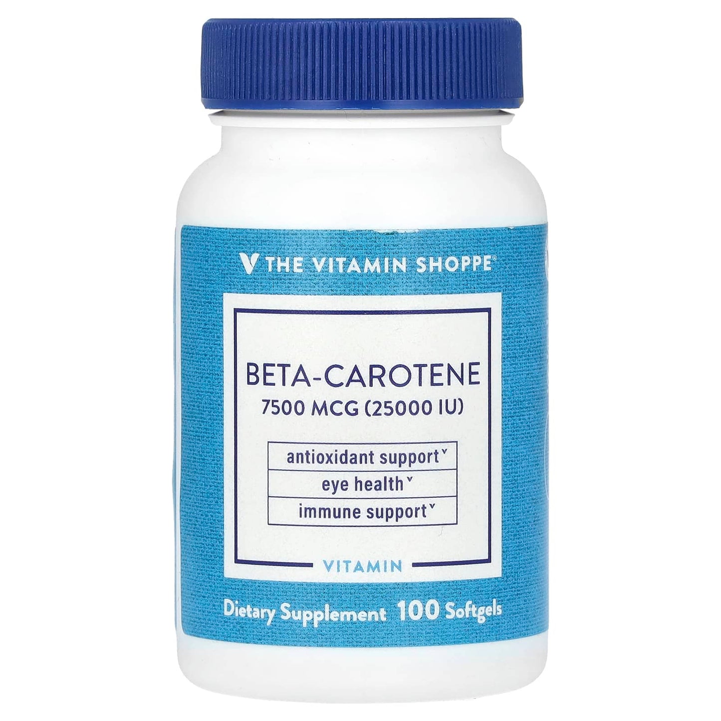 The Vitamin Shoppe, Beta-Carotene , 7,500 mcg (25,000 IU), 100 Softgels