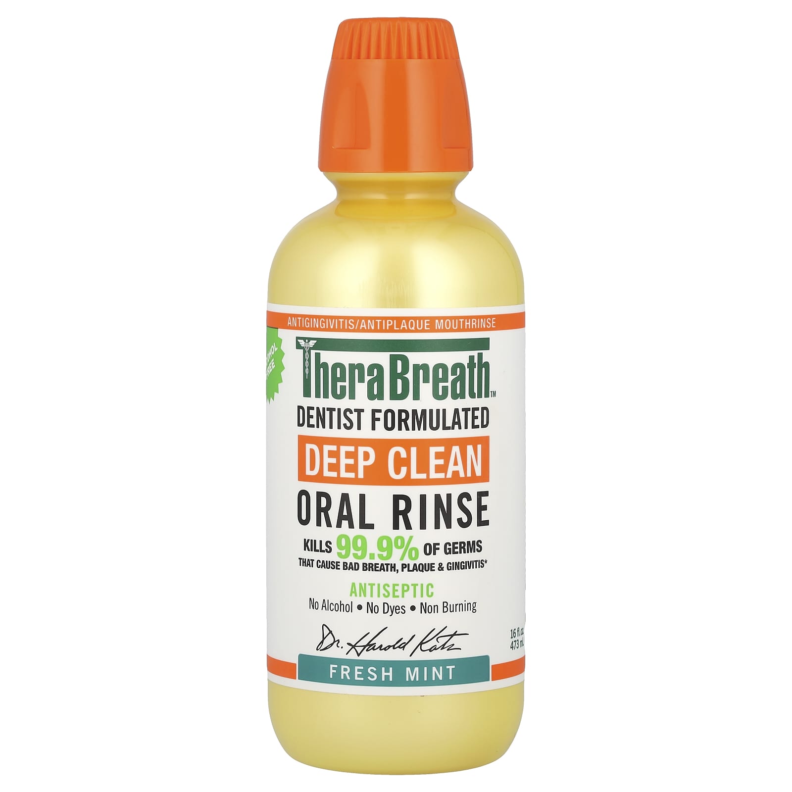 TheraBreath, Deep Clean Oral Rinse, Fresh Mint, 16 fl oz (473 ml) - Image 1