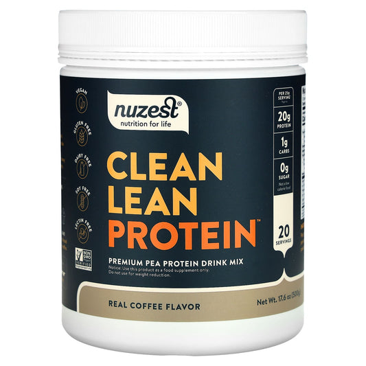 Nuzest, Clean Lean Protein, Real Coffee, 17.6 oz (500 g) - Image 1