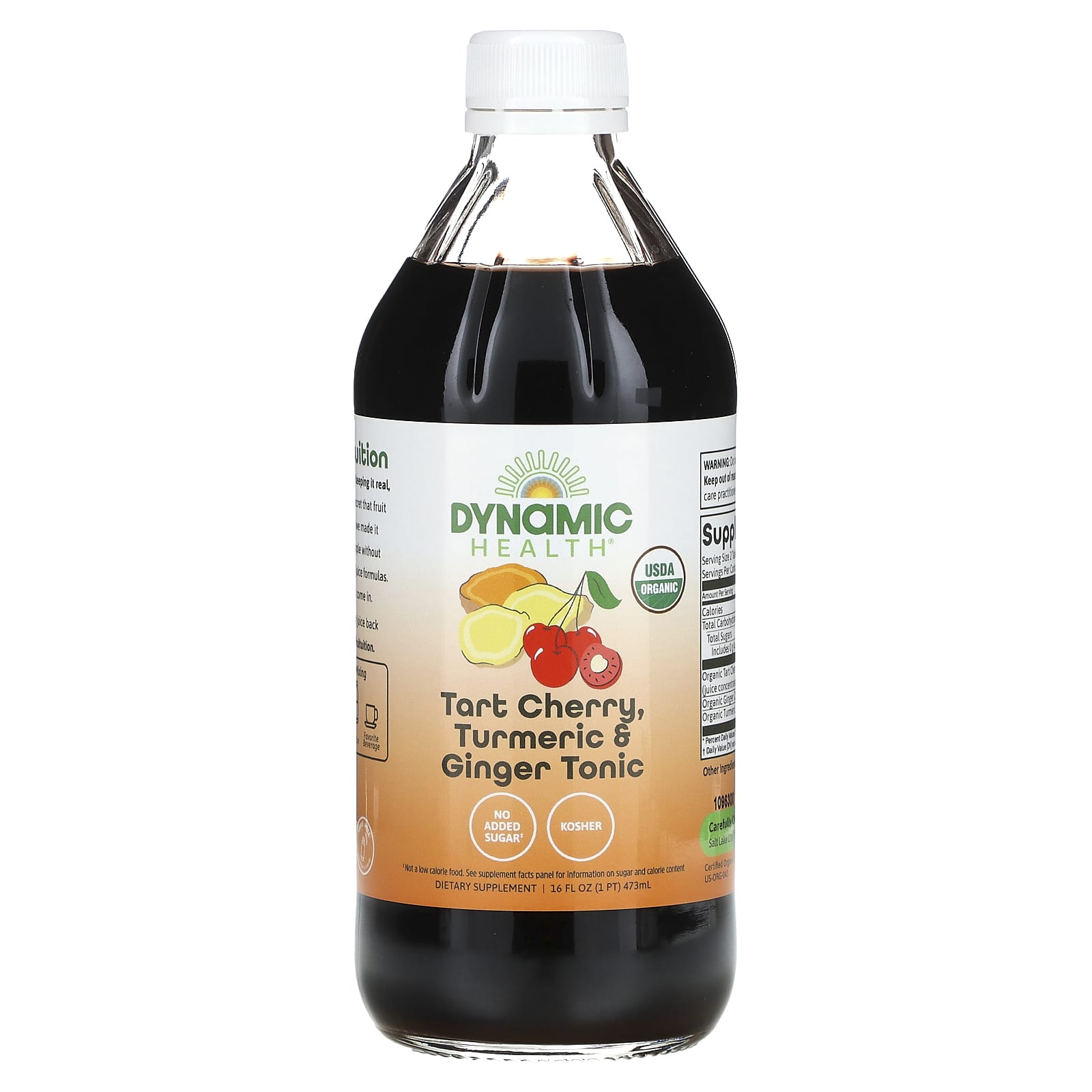 Turmeric & Ginger Tart Cherry Tonic, USDA Organic, 16 fl oz - Image 1