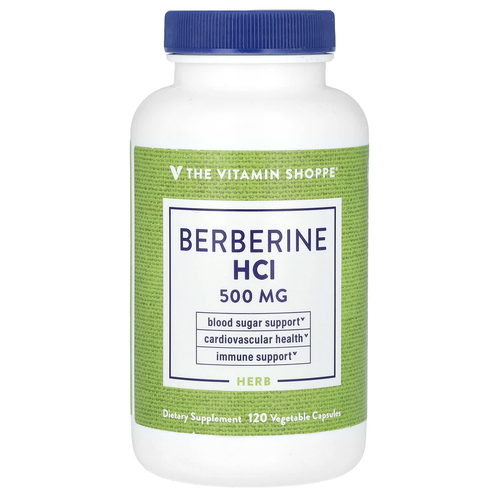 The Vitamin Shoppe, Berberine HCI, 500 mg, 120 Vegetable Capsules - Image 1