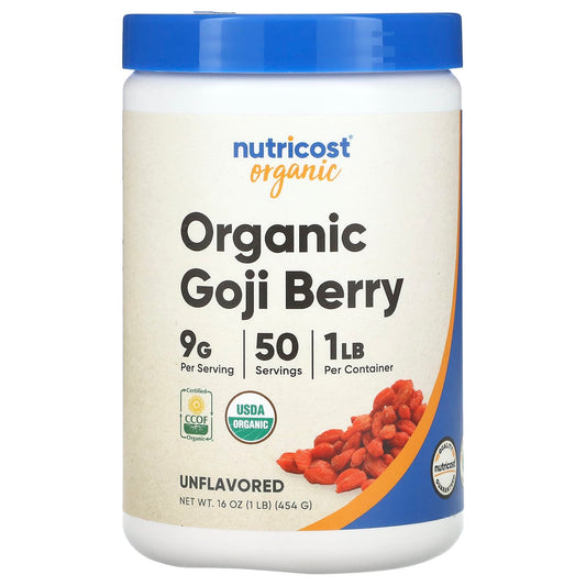 Nutricost, Organic Goji Berry, Unflavored, 1 lb (454 g) - Image 1