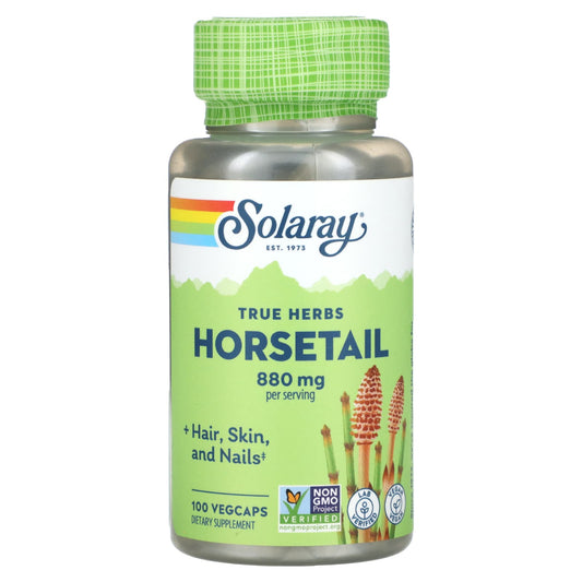 Solaray, True Herbs, Horsetail, 100 VegCaps (440 mg per Capsule) - Image 1