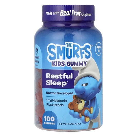 The Smurfs, Kids Gummy, Restful Sleep, Ages 3+, Smurf Berry , 100 Gummies - Image 1