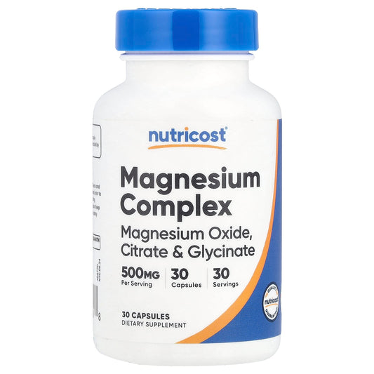 Nutricost, Magnesium Complex, 500 mg, 30 Capsules - Image 1
