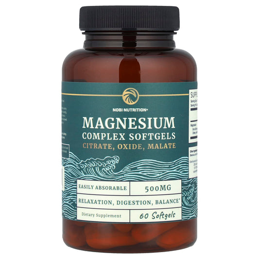Nobi Nutrition, Magnesium Complex, 500 mg , 60 Softgels - Image 1