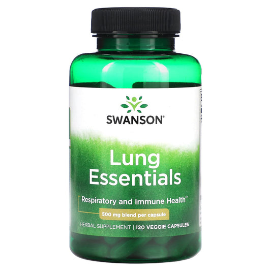 Swanson, Lung Essentials, 500 mg, 120 Veggie Capsules - Image 1
