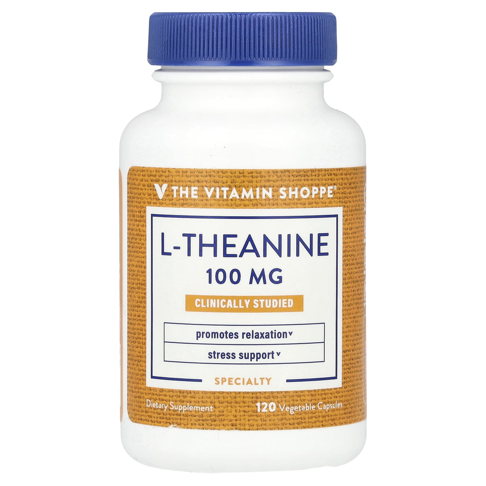 The Vitamin Shoppe, L-Theanine, 100 mg, 120 Vegetable Capsules - Image 1
