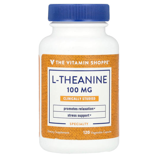 The Vitamin Shoppe, L-Theanine, 100 mg, 120 Vegetable Capsules - Image 1