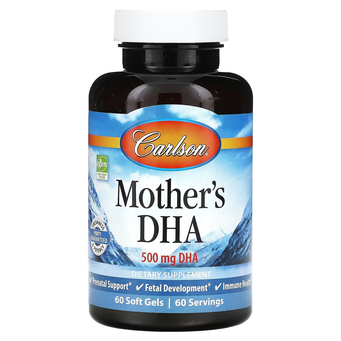Carlson Mother's DHA 500mg 60 Soft Gels for Pregnancy & Lactation Support - Image 1