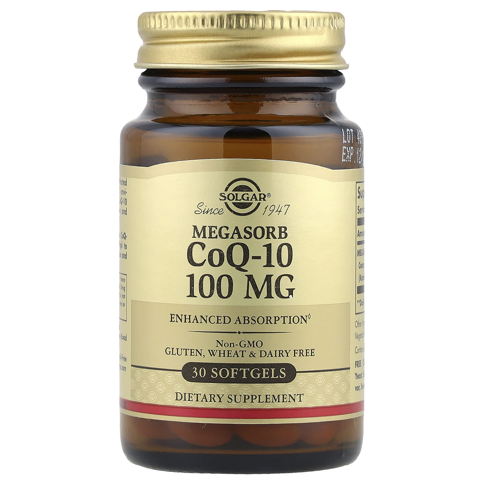Solgar, Megasorb CoQ-10 , 100 mg, 30 Softgels - Image 1
