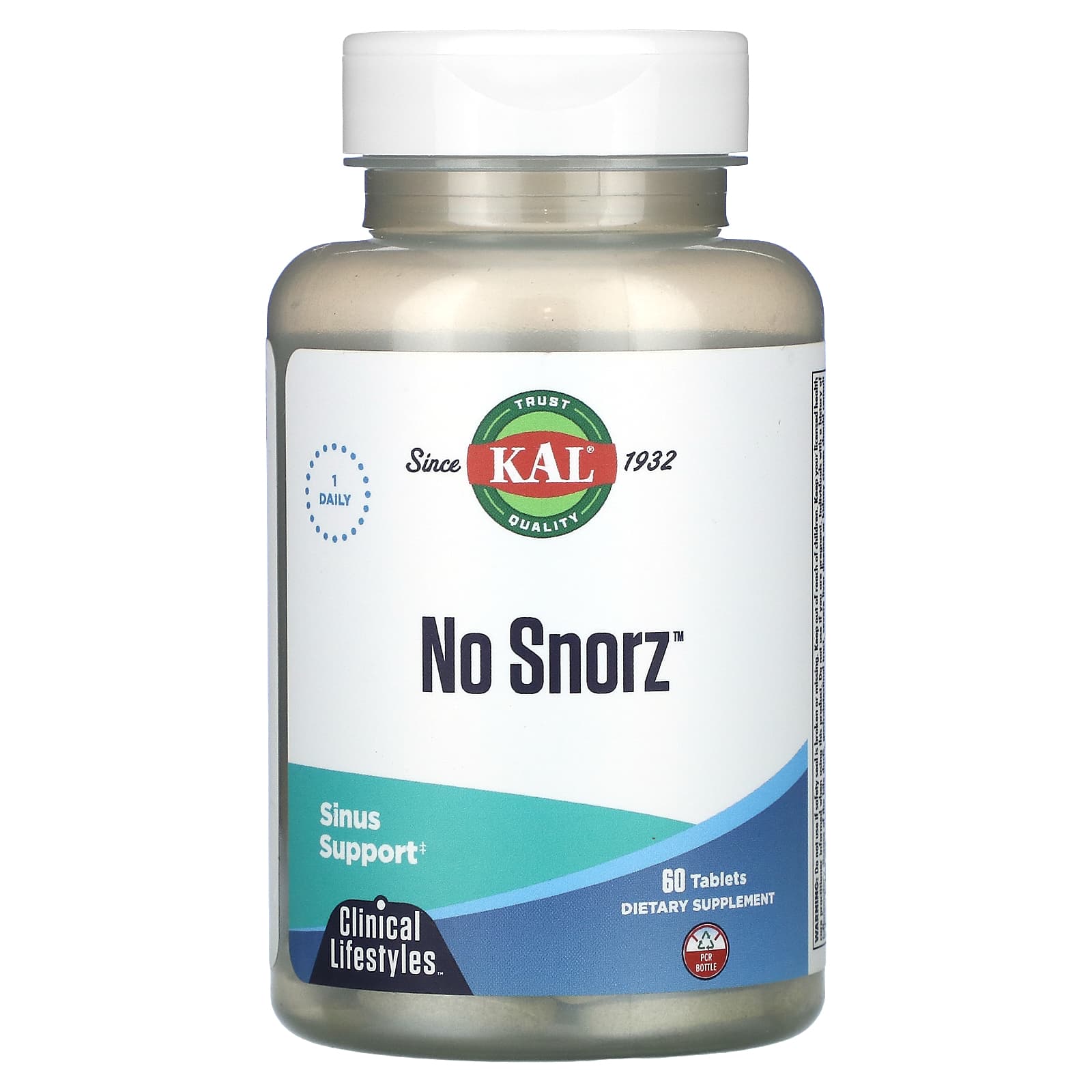 KAL No Snorz, 60 Tablets for Sinus Support & Better Sleep - Image 1