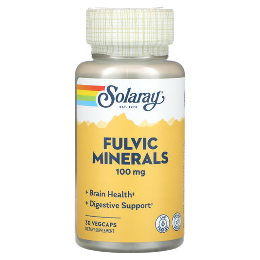 Solaray, Fulvic Minerals, 100 mg, 30 VegCaps - Image 1