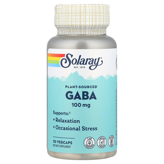 Solaray, Plant-Sourced GABA, 100 mg, 30 VegCaps - Image 1