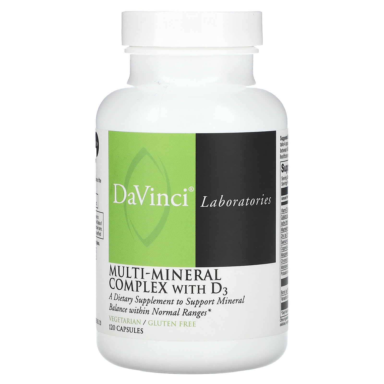 DaVinci Labs Multi-Mineral Complex with D3 - 120 Capsules - Image 1