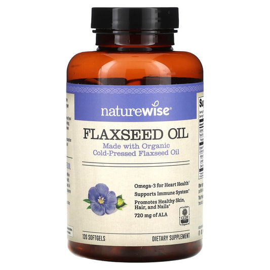 NatureWise, Flaxseed Oil, 120 Softgels - Image 1