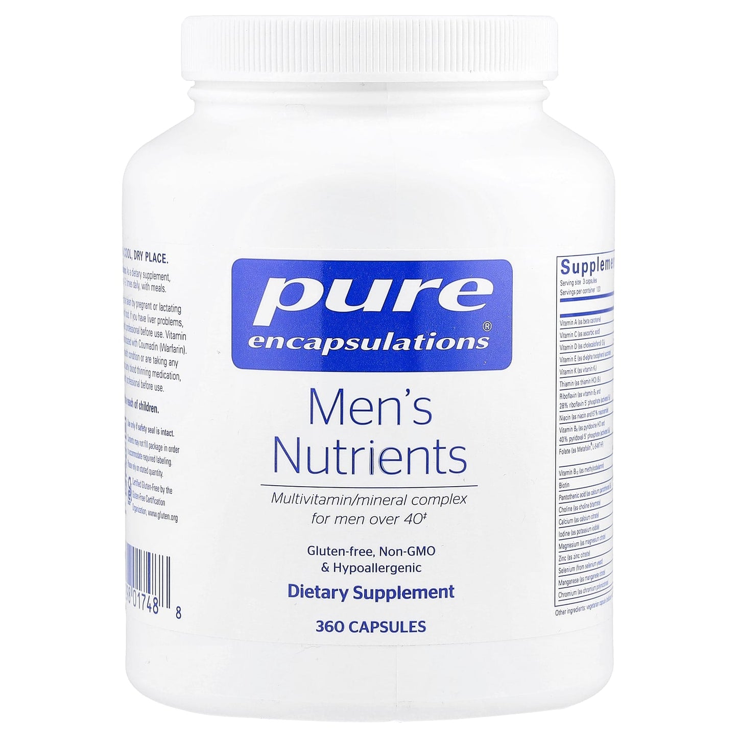 Pure Encapsulations, Men's Nutrients, Multivitamin/Mineral Complex For Men Over 40, 360 Capsules - Image 1
