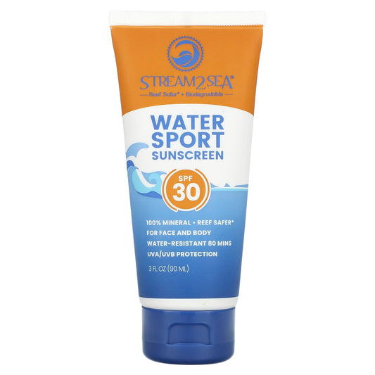 Stream2Sea, Water Sport Sunscreen, SPF 30, Fragrance Free, 3 fl oz (90 ml) - Image 1
