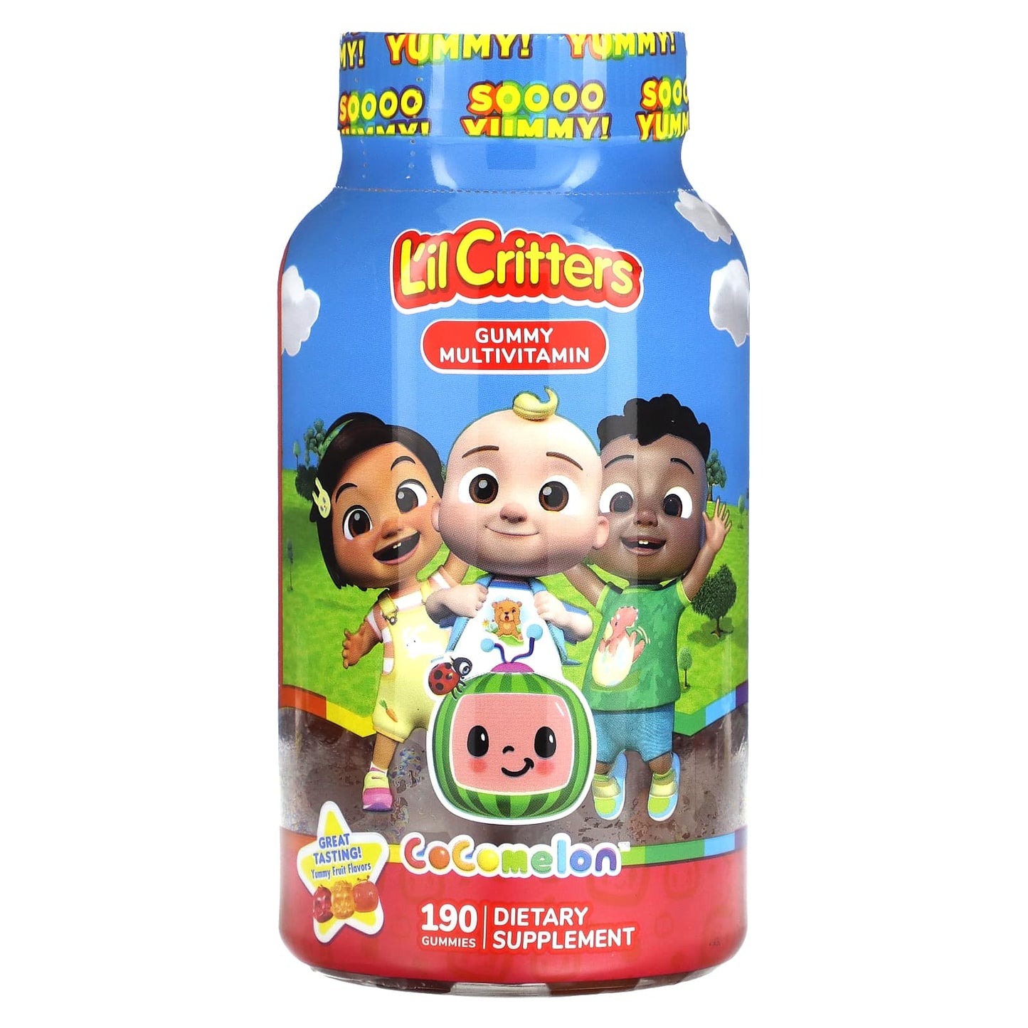 L'il Critters, Cocomelon, Gummy Multivitamin, Yummy Fruit, 190 Gummies - Image 1