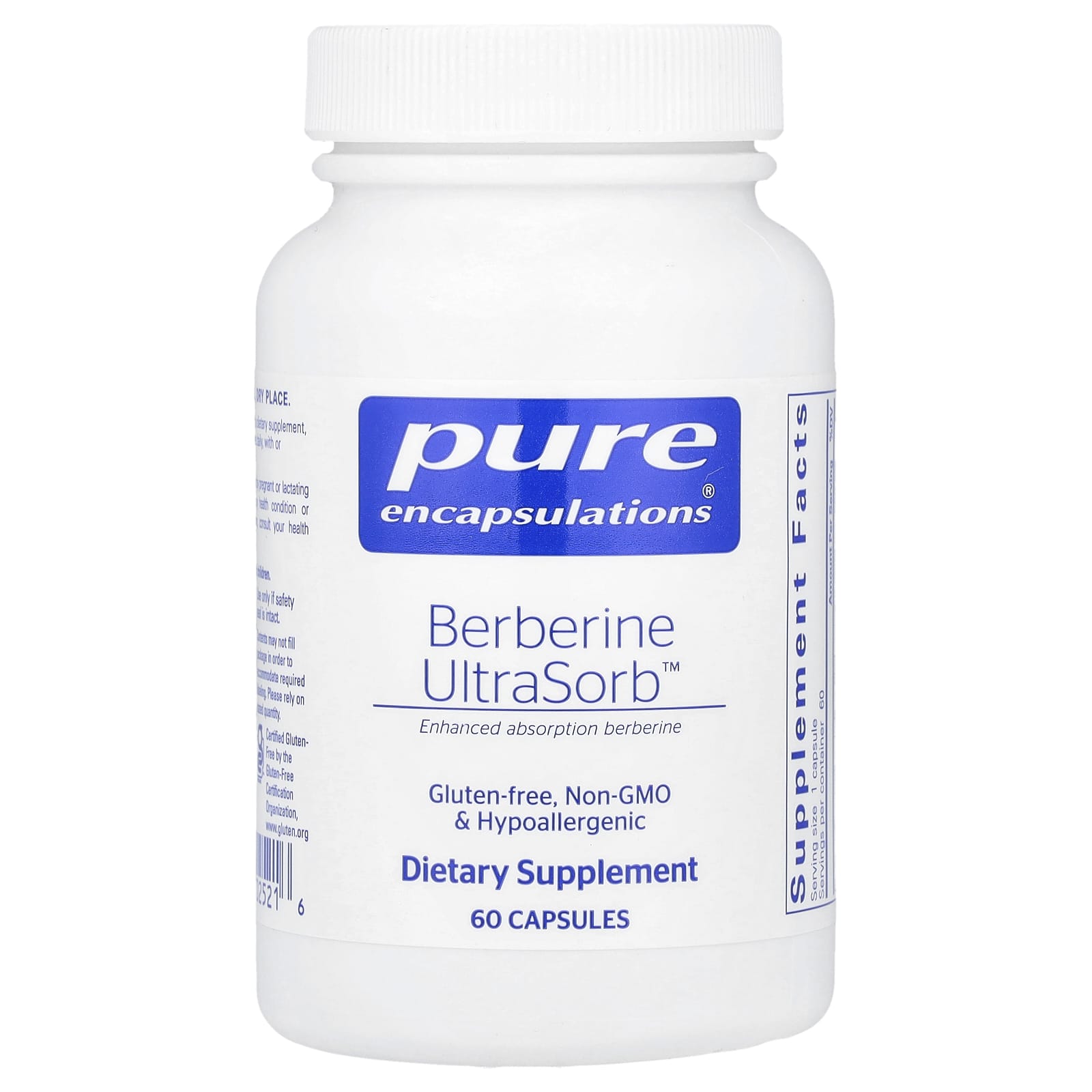 Pure Encapsulations, Berberine UltraSorb™, 550 mg, 60 Capsules - Image 1