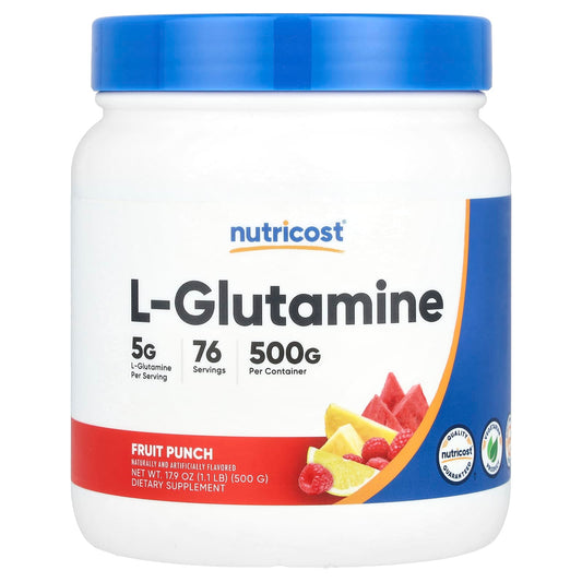 Nutricost, L-Glutamine, Fruit Punch , 17.9 oz (500 g) - Image 1