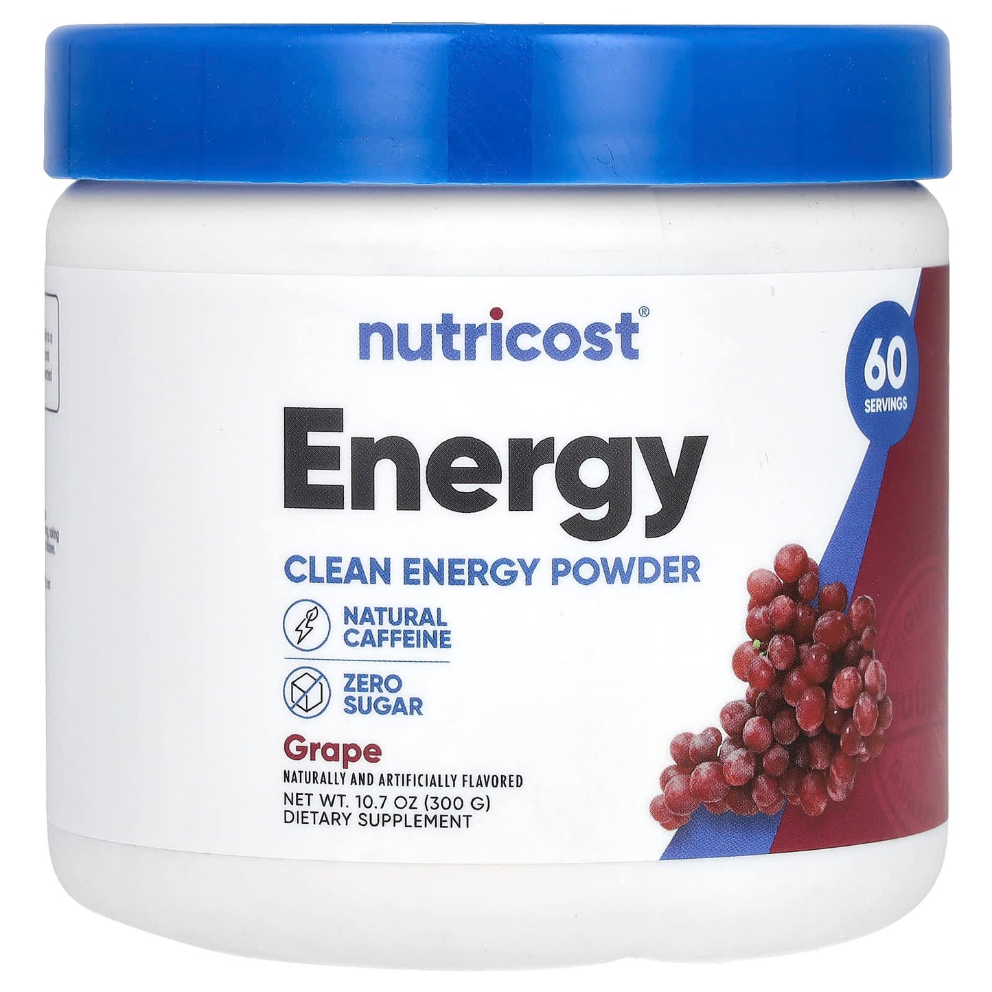 Nutricost, Energy, Clean Energy Powder, Grape, 10.7 oz (300 g) - Image 1