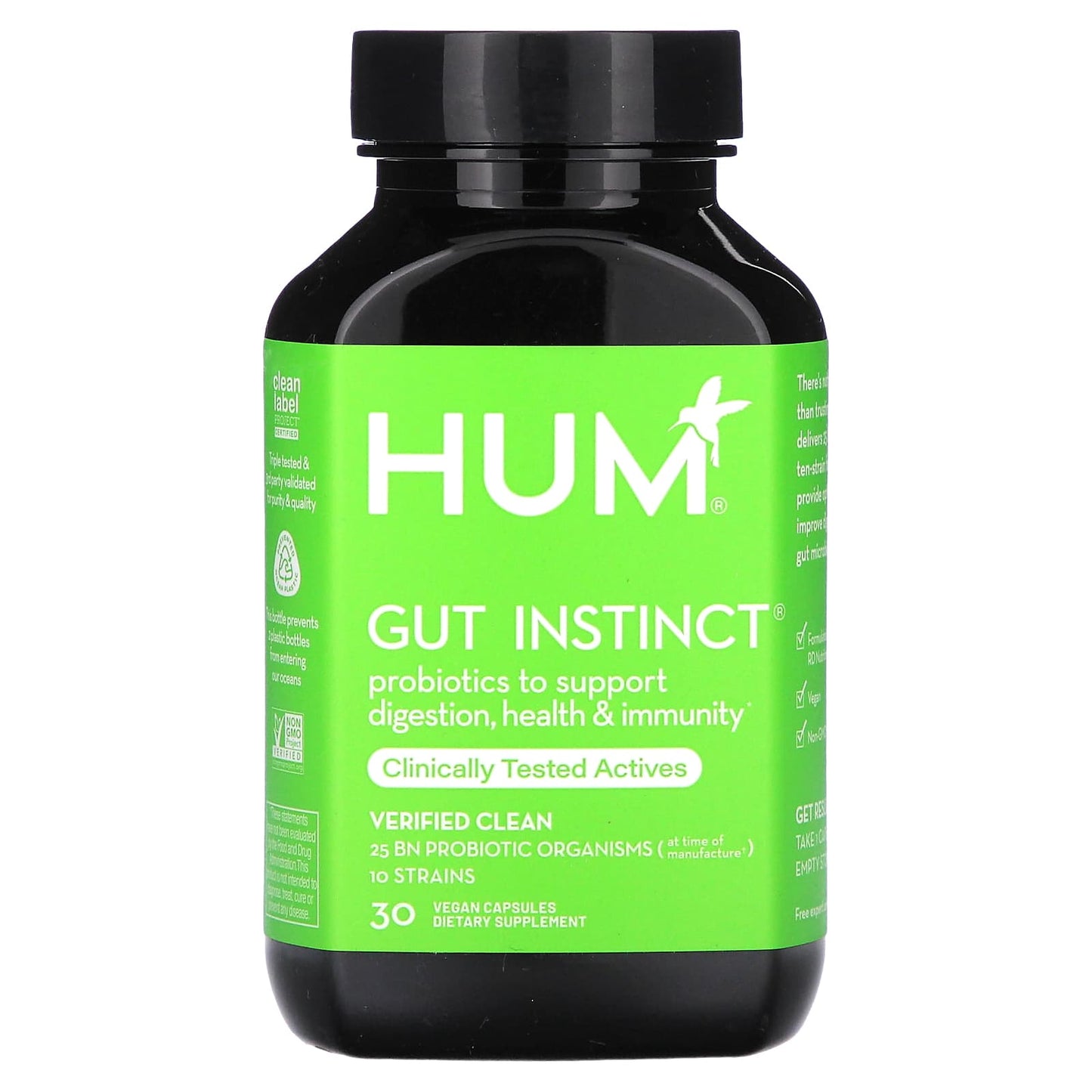 Gut Instinct Probiotics by HUM Nutrition - 30 Vegan Capsules - Image 1