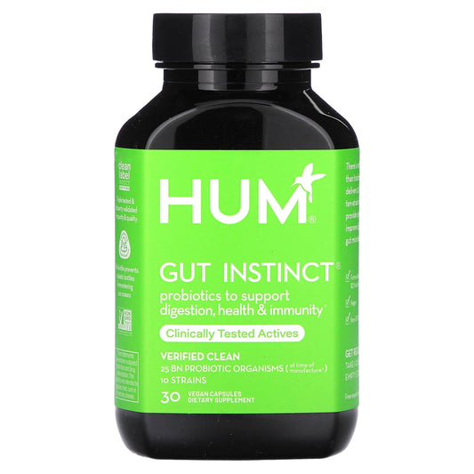 Gut Instinct Probiotics by HUM Nutrition - 30 Vegan Capsules - Image 1