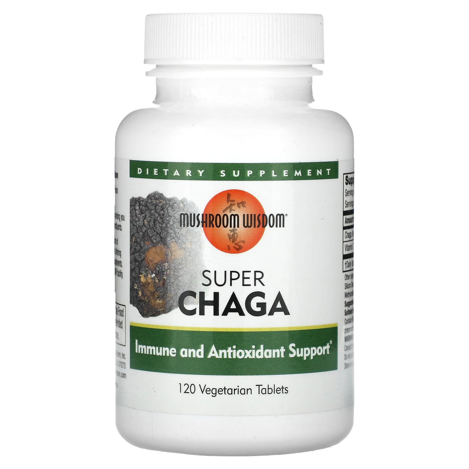 Mushroom Wisdom, Super Chaga, 120 Vegetarian Tablets - Image 1