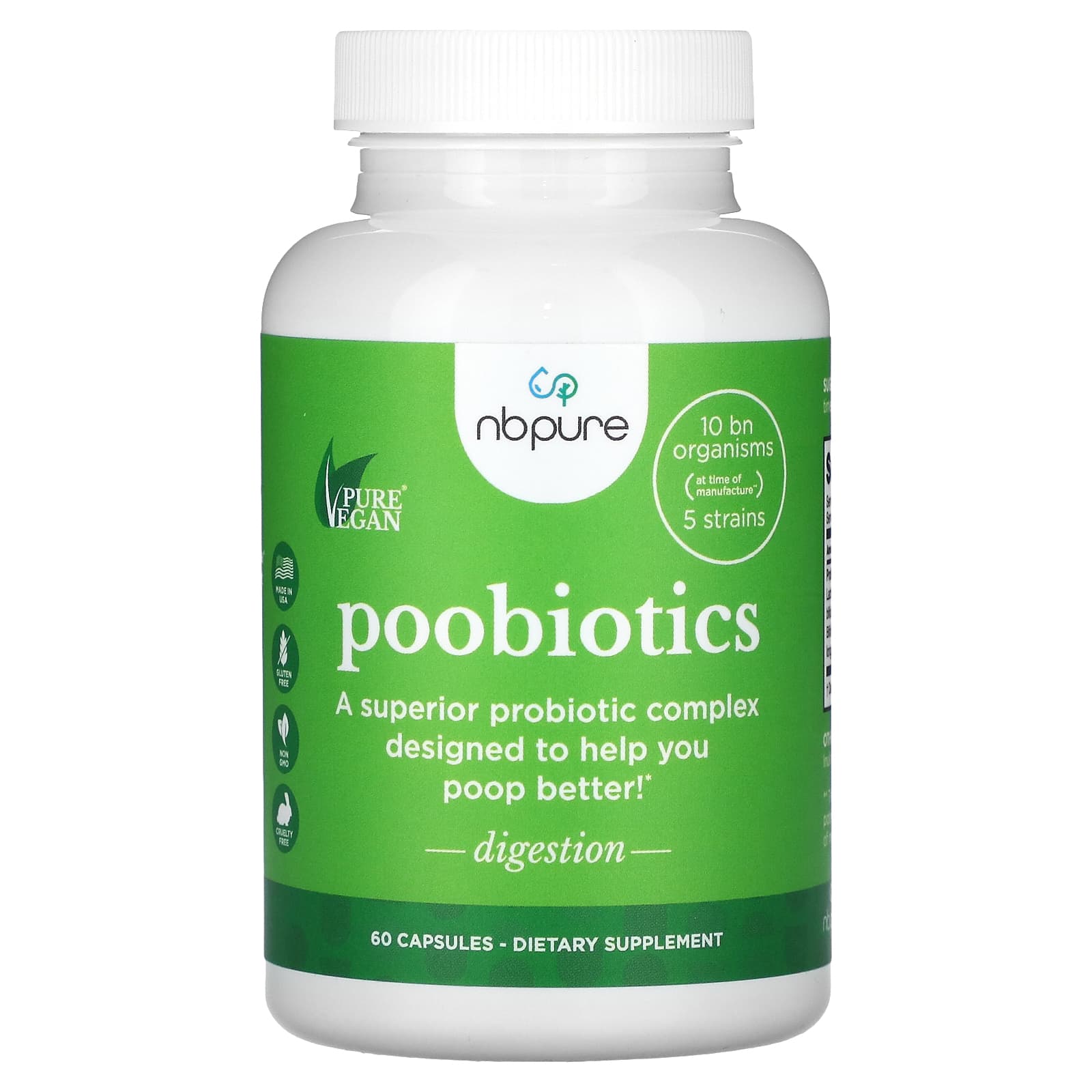 NB Pure, Poobiotics, 60 Capsules - Image 1