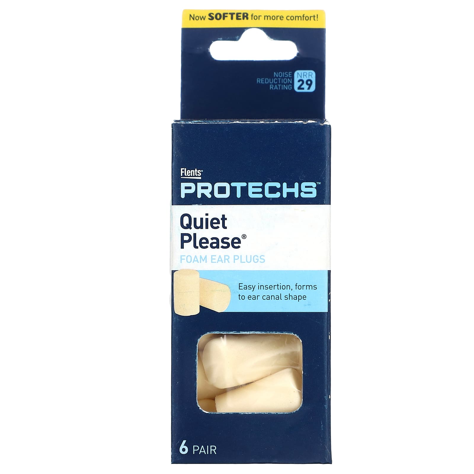 Flents Foam Ear Plugs for Noise Reduction, 6 Pairs - Image 1