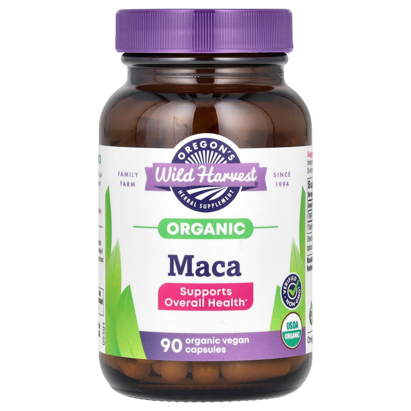Oregon's Wild Harvest, Organic Maca, 90 Organic Vegan Capsules (615 mg per Capsule) - Image 1