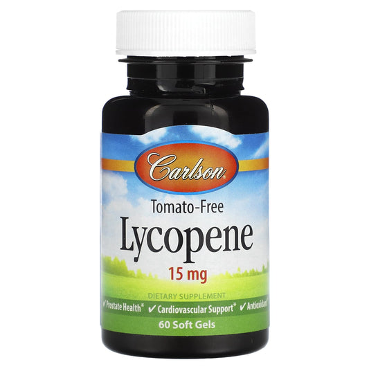 Carlson Tomato-Free Lycopene Supplement 15mg, 60 Soft Gels - Image 1