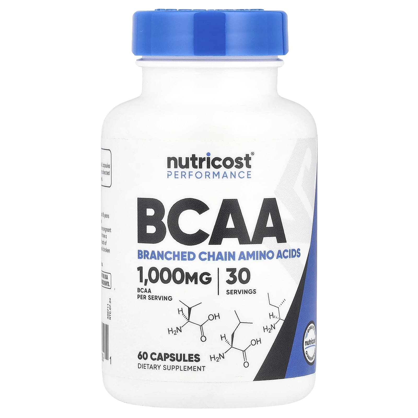 Nutricost, Performance, BCAA, 60 Capsules (500 mg per Capsule) - Image 1