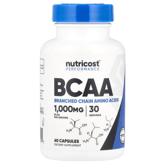 Nutricost, Performance, BCAA, 60 Capsules (500 mg per Capsule) - Image 1