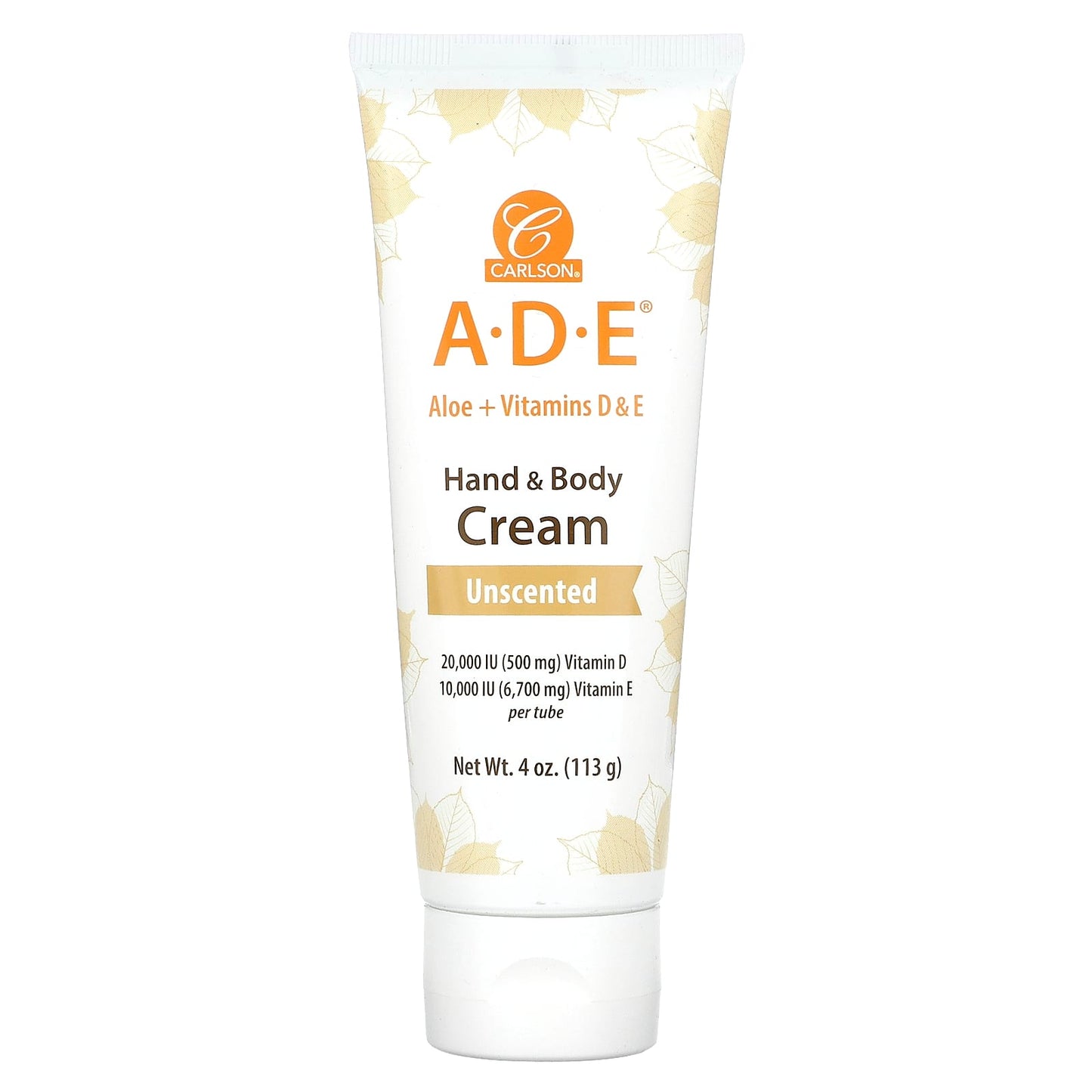 Carlson Unscented Hand & Body Cream with Vitamins D & E, 4 oz - Image 1