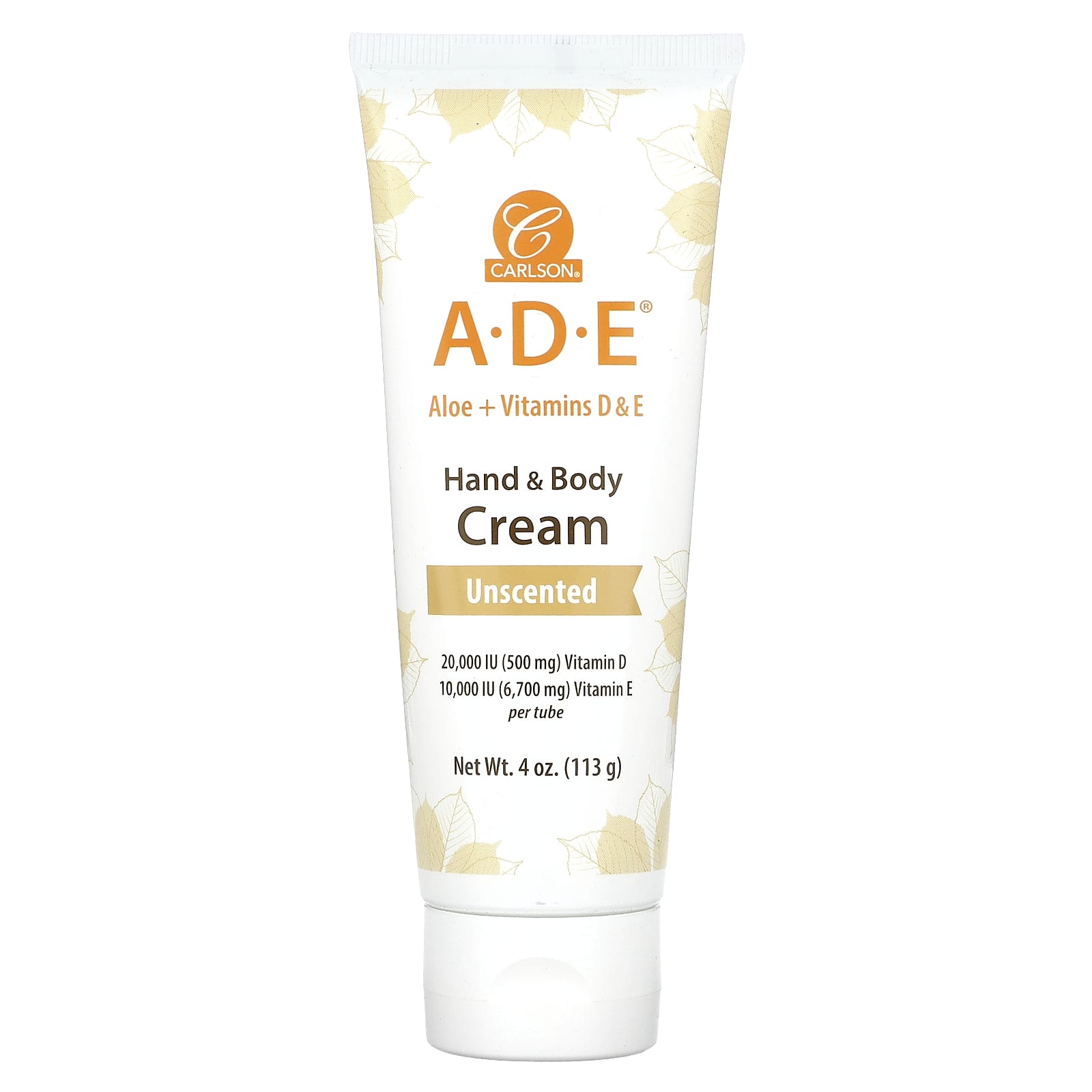 Carlson Unscented Hand & Body Cream with Vitamins D & E, 4 oz - Image 1