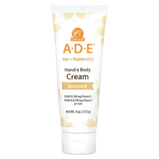 Carlson Unscented Hand & Body Cream with Vitamins D & E, 4 oz - Image 1