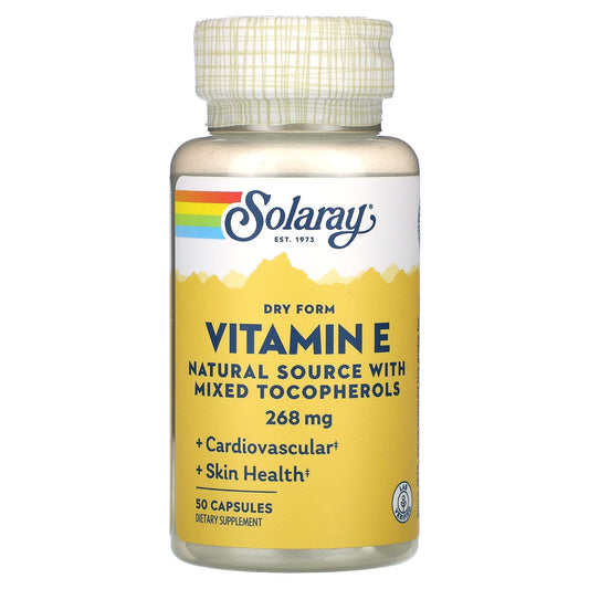 Solaray, Vitamin E, Dry Form, 268 mg, 50 Capsules - Image 1